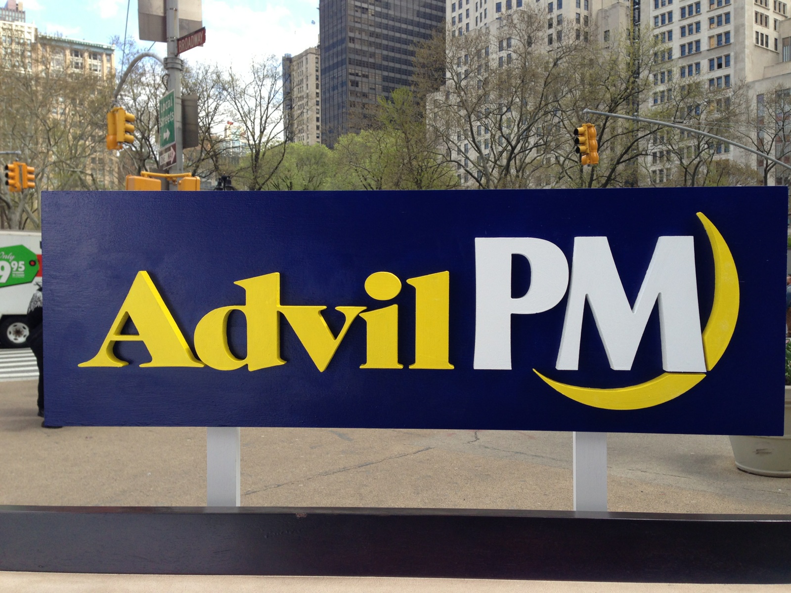 AdvilPM signage for commercial shoot