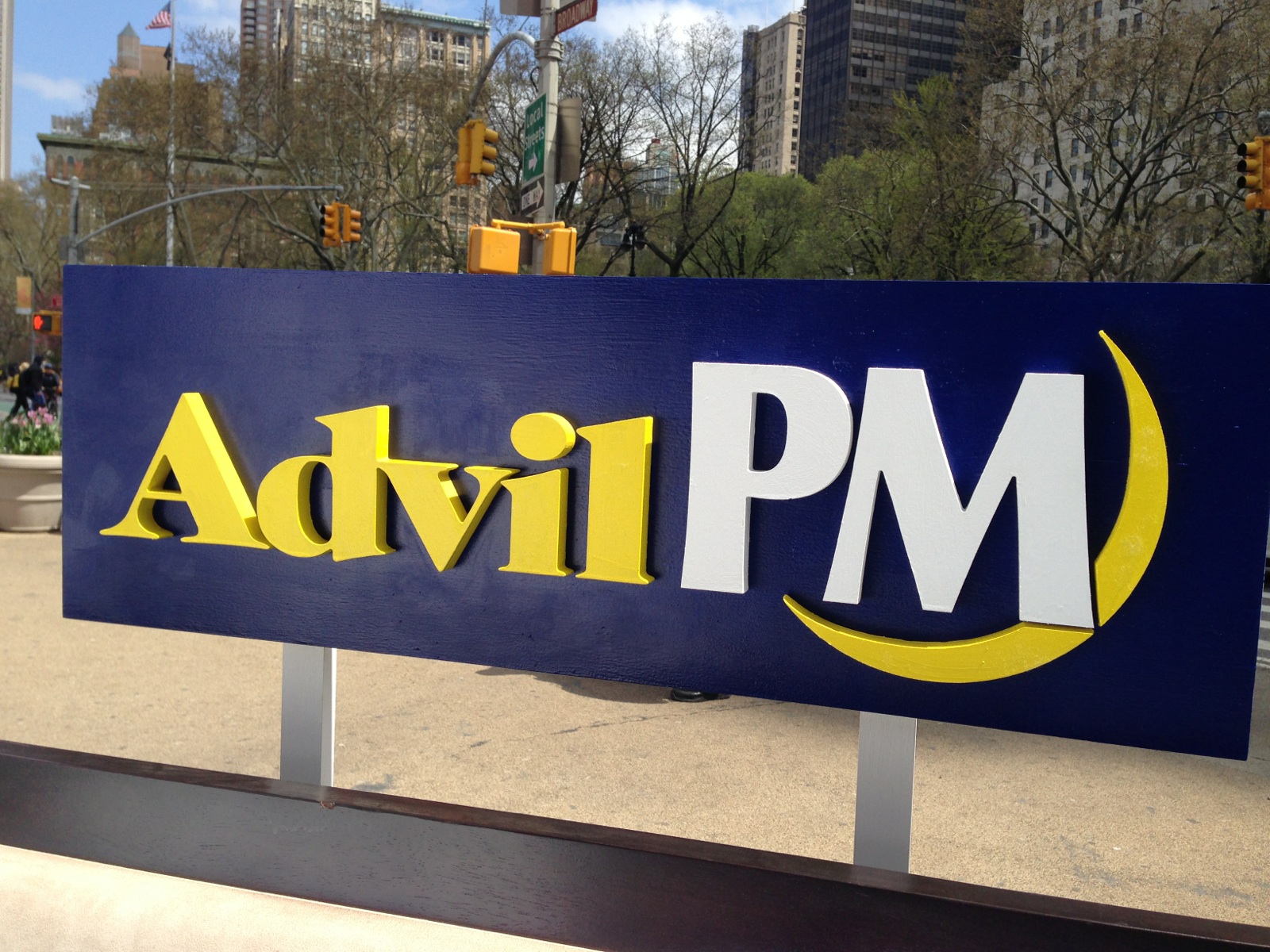 AdvilPM signage for commercial shoot